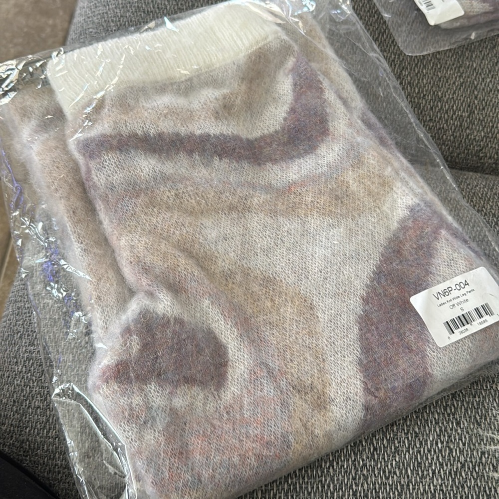 Twenty Montreal Spectrum Swirl Mohair Wide Leg Sweater Pants Size S - Picture 7 of 7